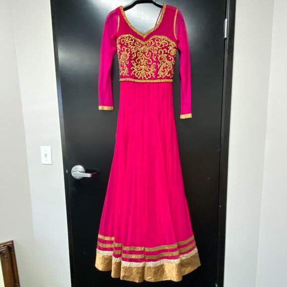 Fushia Pink Gown Made in India - Picture 1 of 13